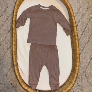 Cozy Purple Ribbed Pajama Set